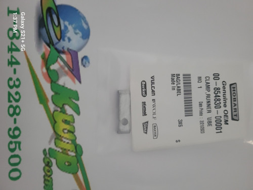 Hobart Clamp Runner Tube 854830-1