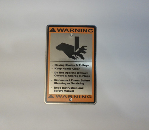 Hobart Front Metal Warning Label Meat Saws 438131-110W