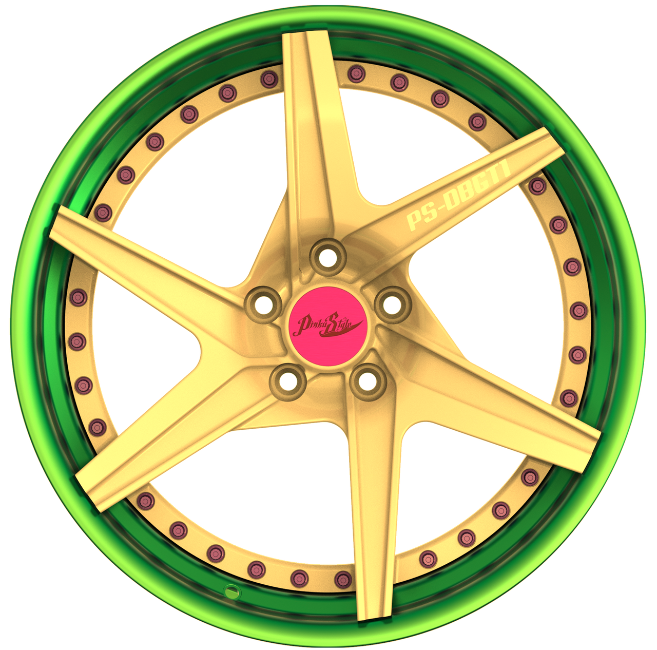 Pinku Style PS-DBGT1 2pc DuoBlock  Aluminum Forged Wheel 18" -  22"  4 set