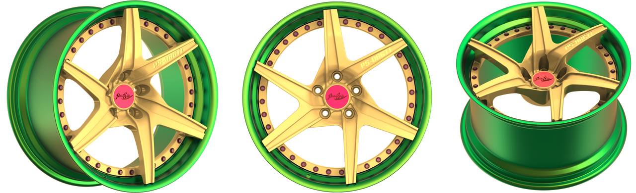 Pinku Style PS-DBGT1 2pc DuoBlock  Aluminum Forged Wheel 18" -  22"  4 set