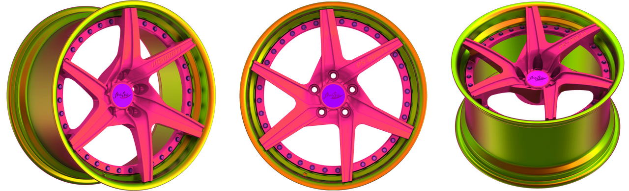 Pinku Style PS-DBGT1 2pc DuoBlock  Aluminum Forged Wheel 18" -  22"  4 set