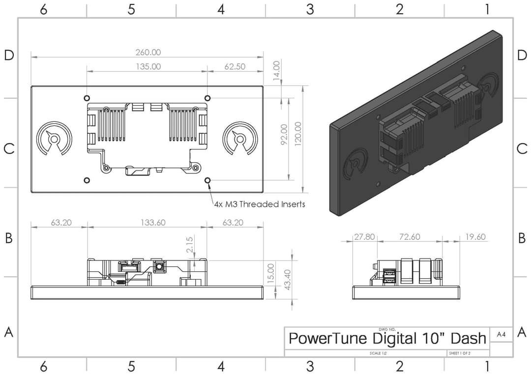 Power Tune Digital Ultrawide V5 Dash 