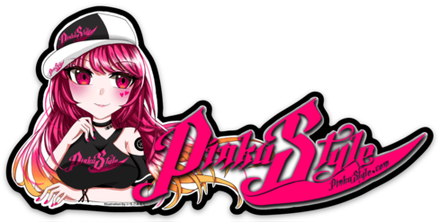 Pinku Style Momo Chan Matte Die Cut Sticker  5" x 2.45" x  2