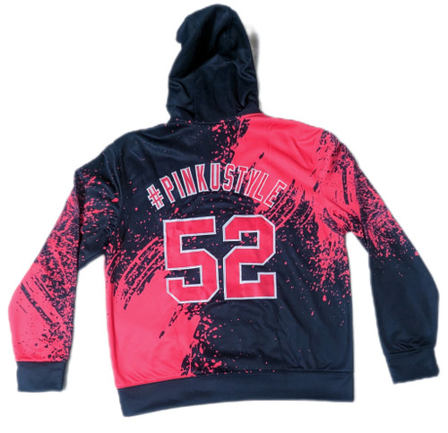 Pinku Style Embroidered Hoodie Pink / Black Splatter 