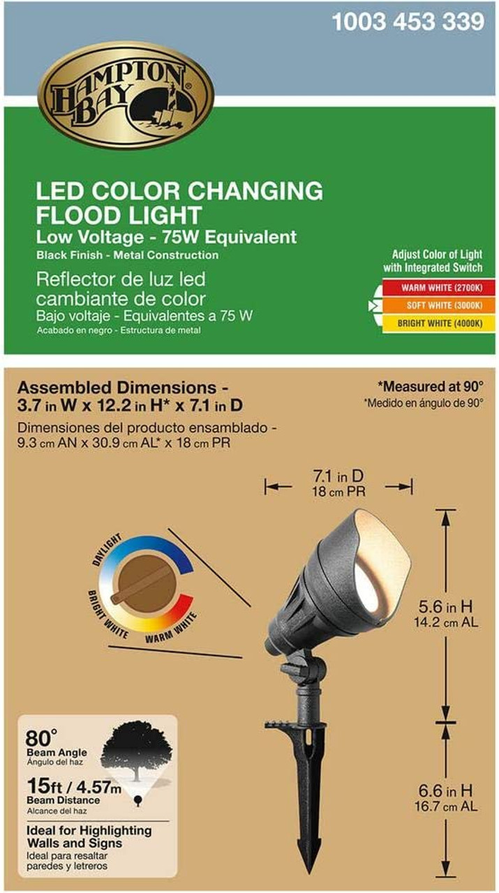 Hampton Bay LED Color Changing Flood Light with Adjustable Beam Angle