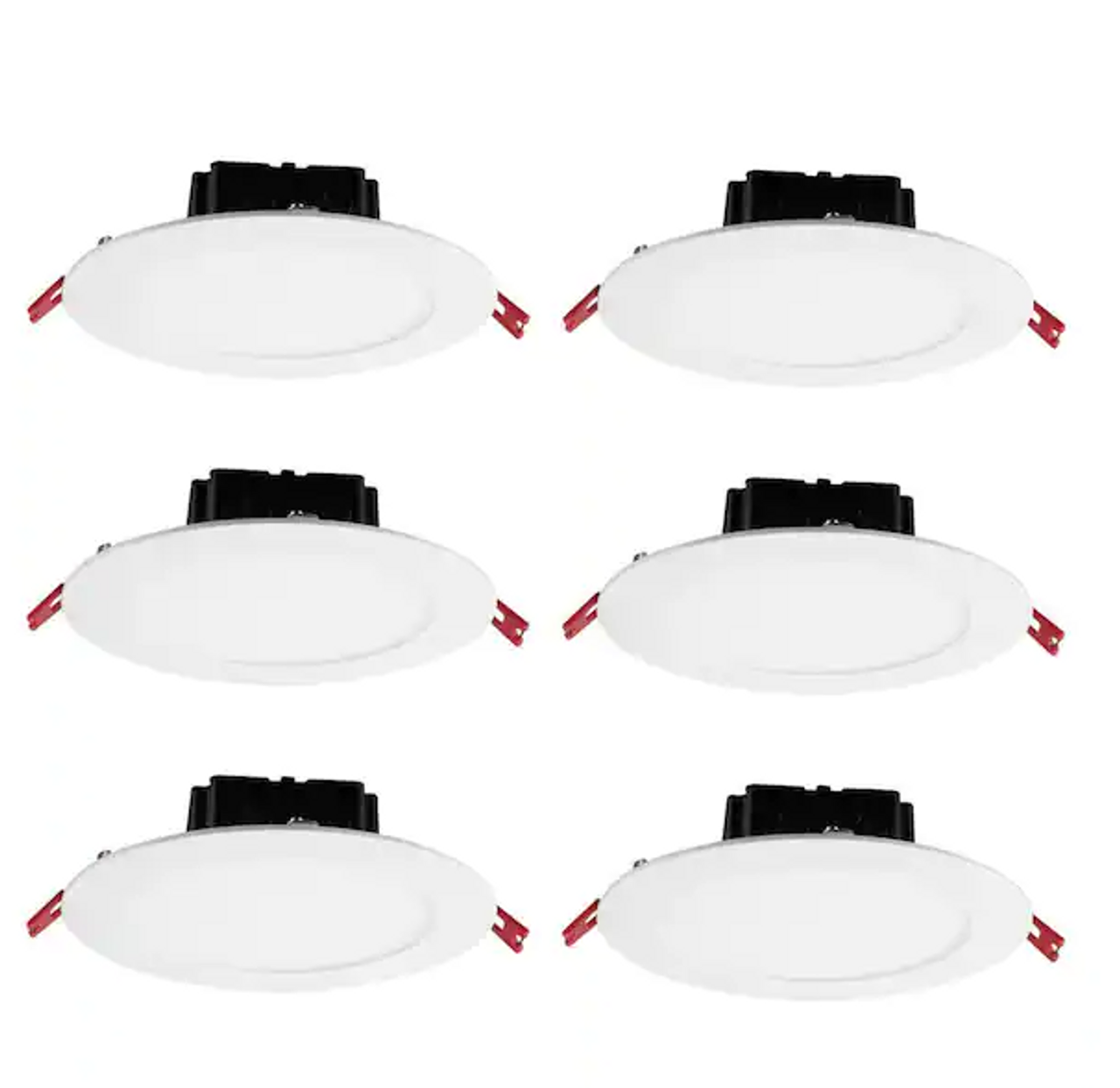 6 in. White Flush Round Wet Rated LED Integrated Recessed Lighting Kit (6-Pack)