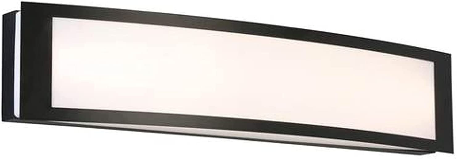 Hampton Bay Woodbury 24.6 in. 1Light Matte Black Integrated LED