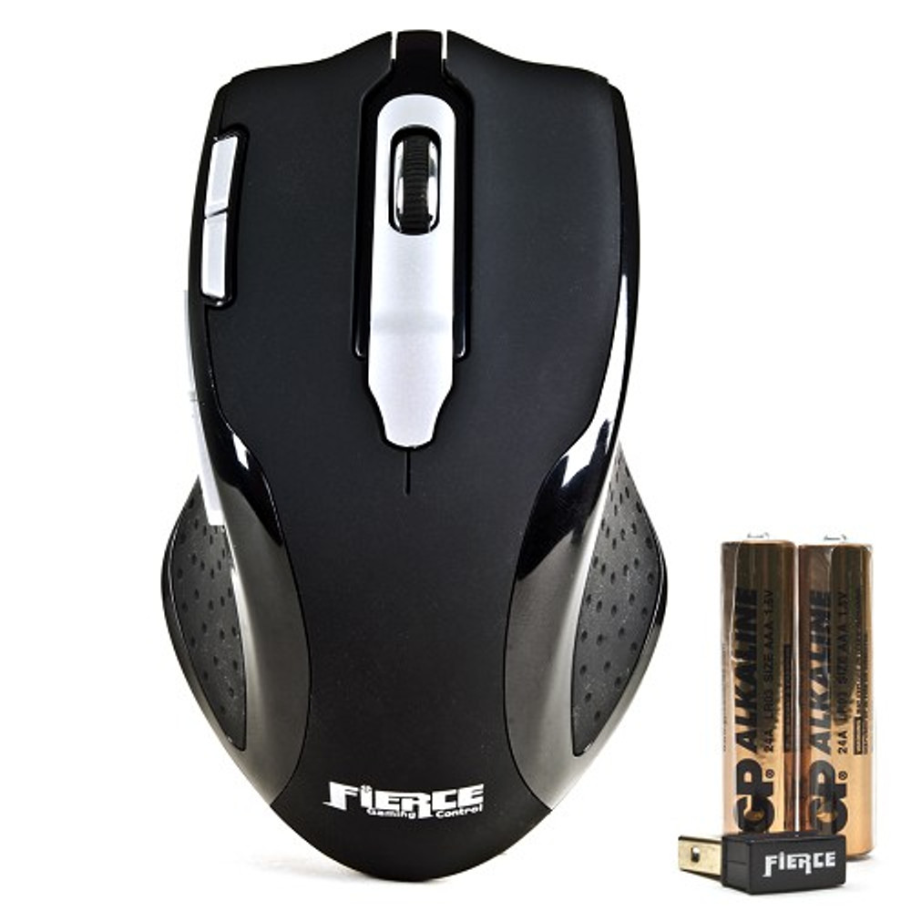 Rude Gameware Fierce 3500 8-Button Wireless Optical Scroll Gaming Mouse - Black
