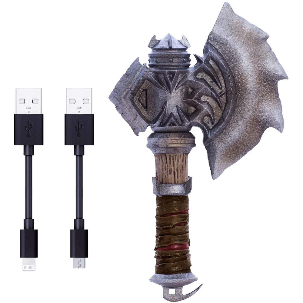 Swordfish Tech Warcraft, Durotan's Axe Data Charging Cord for Lighting Connector/Micro USB - Warcraft Movie Official Lic