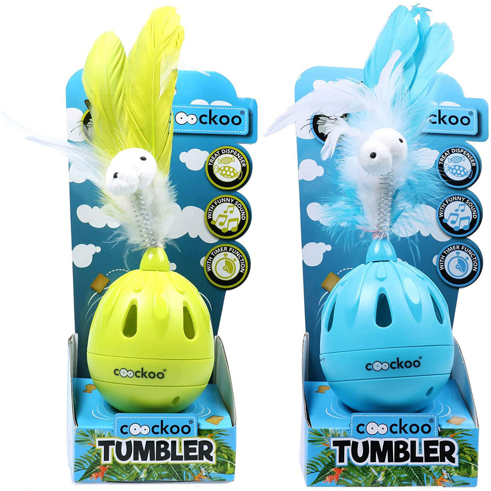 Coockoo Tumbler Noise Making Cat Toy and Treat Dispenser With Timer