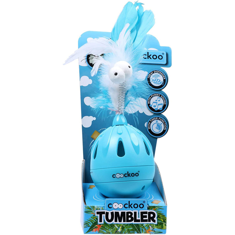 Coockoo Tumbler Noise Making Cat Toy and Treat Dispenser With Timer