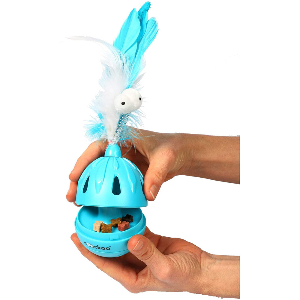 Coockoo Tumbler Noise Making Cat Toy and Treat Dispenser With Timer