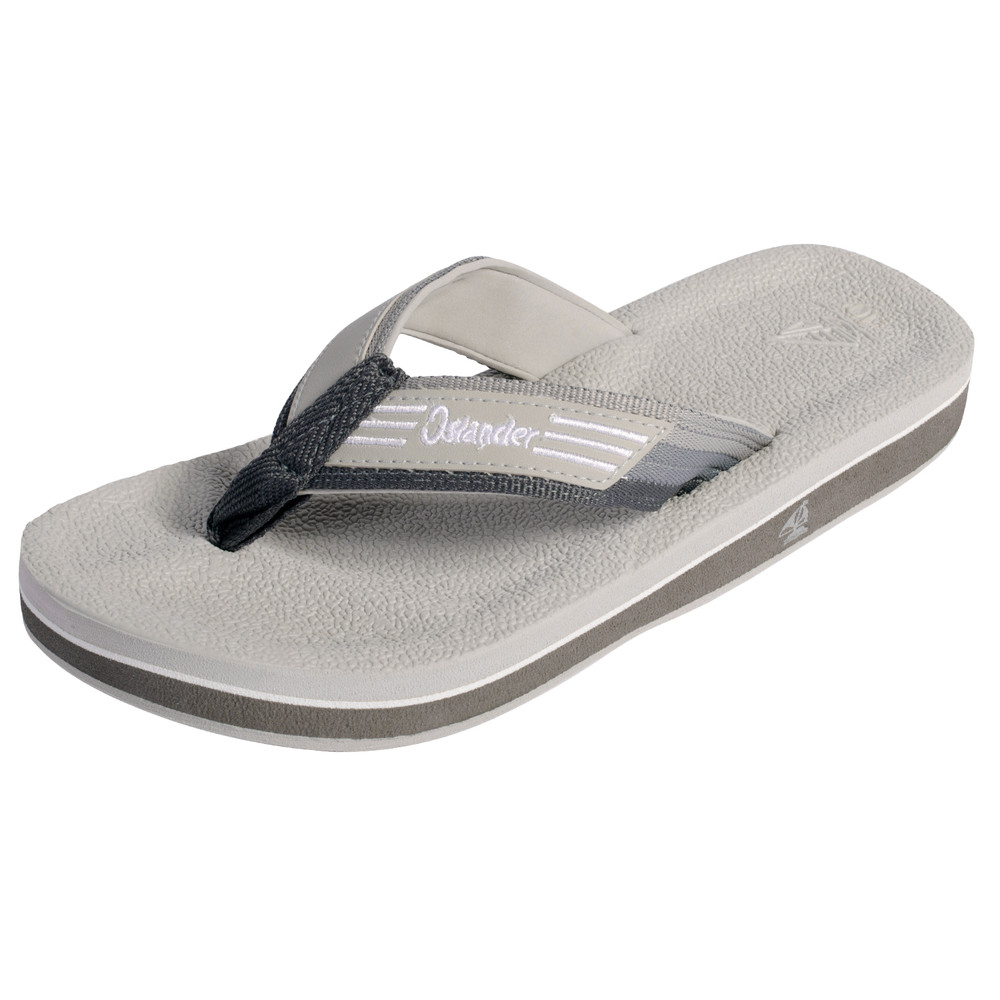 Islander Men Women All-Weather Comfortable Beach Flip-Flop Sandals Slippers - Grey - M6/W8