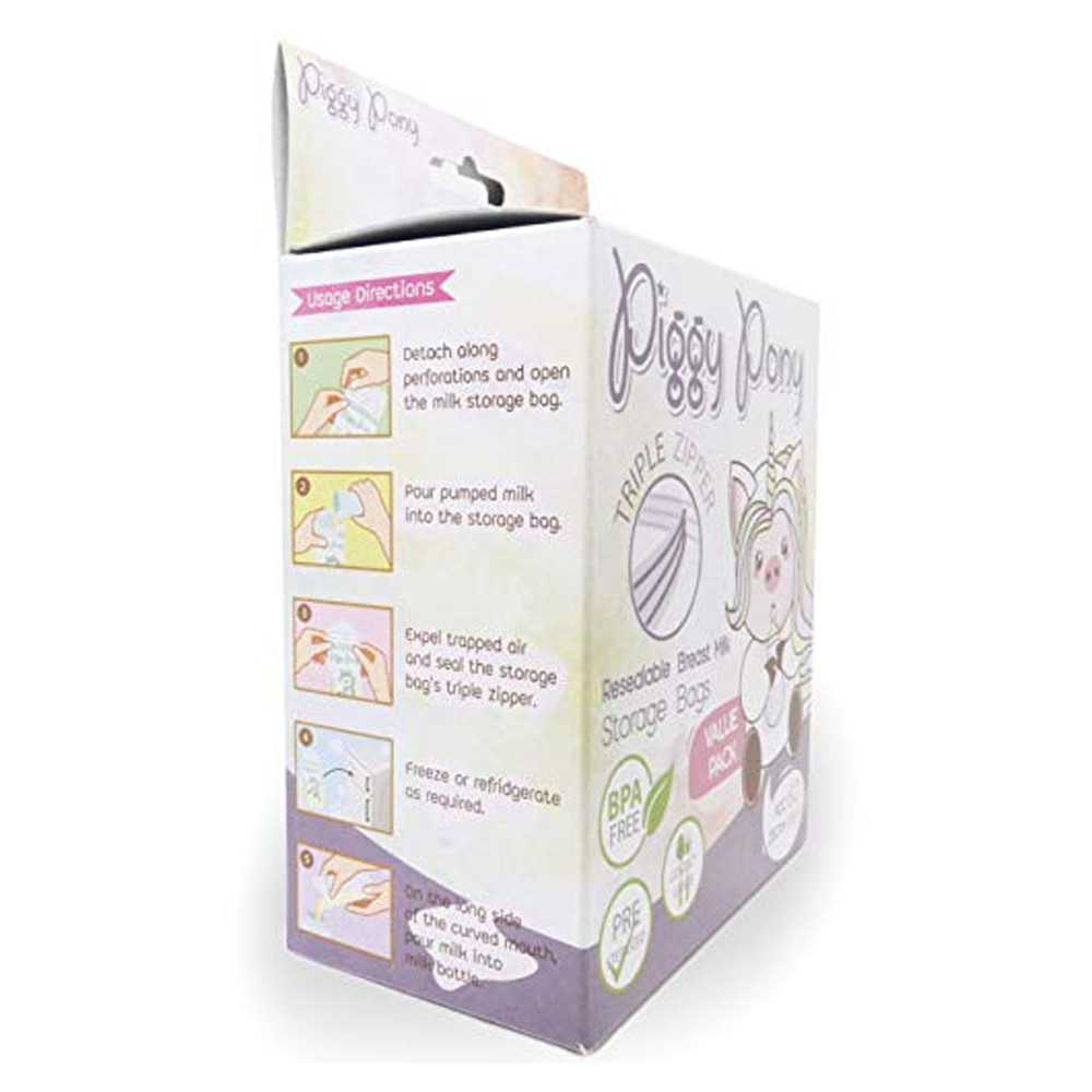 Breastmilk Storage Bags Triple-Zip Freezer Leak-Proof Resealable Nursing Pouches BPA Free Reusable Bags 9oz 60 Pack