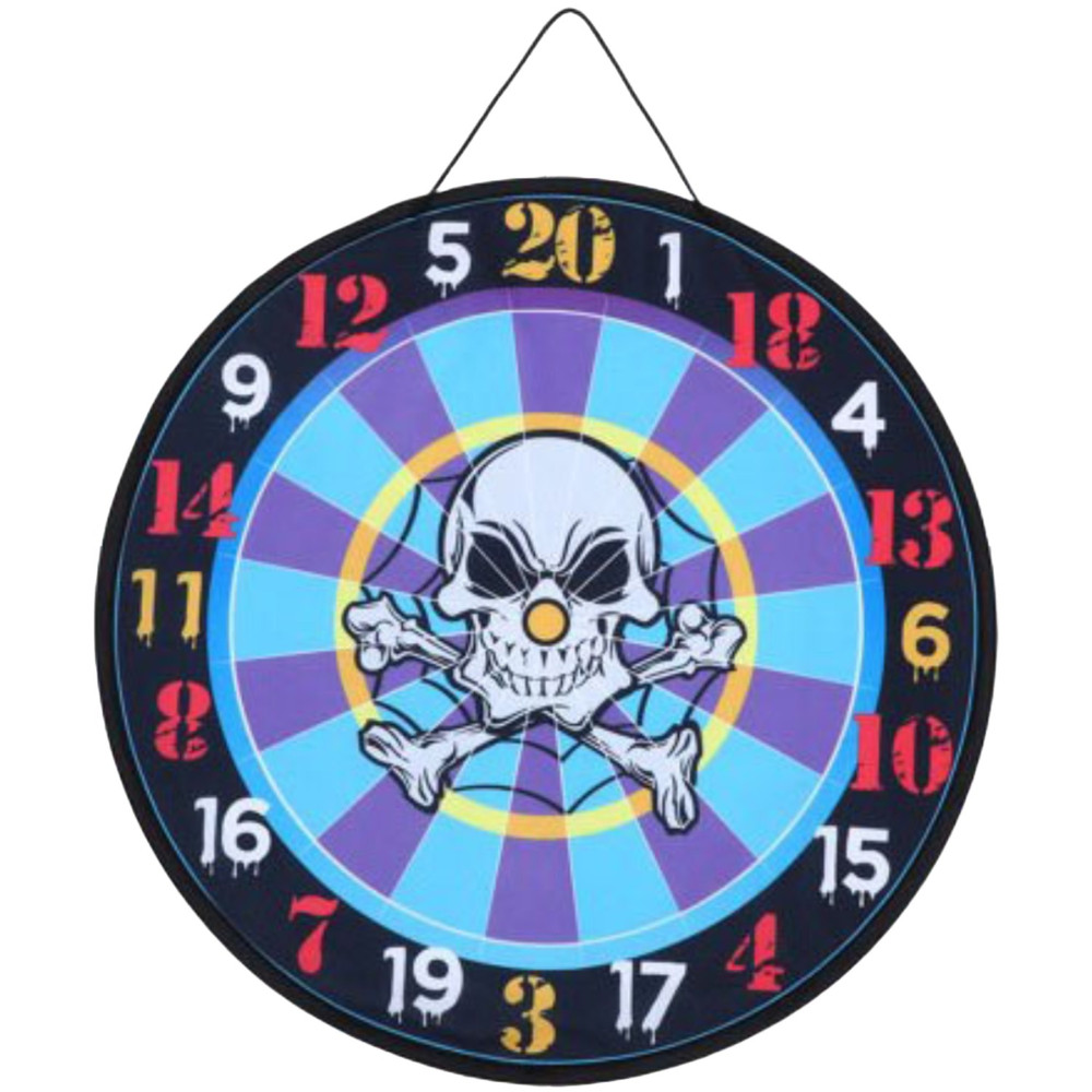 Dartboard Game Set for Kids, Halloween Skeleton Themed 10.5" Double-Sided Board, with 6 Sticky Balls Included, Perfect for Halloween Party or Game Night