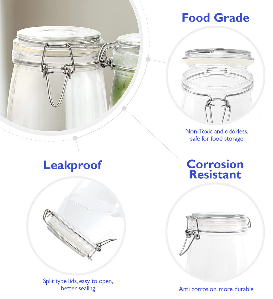 Glass Food Storage Container, Large Glass Jar With Airtight Lid