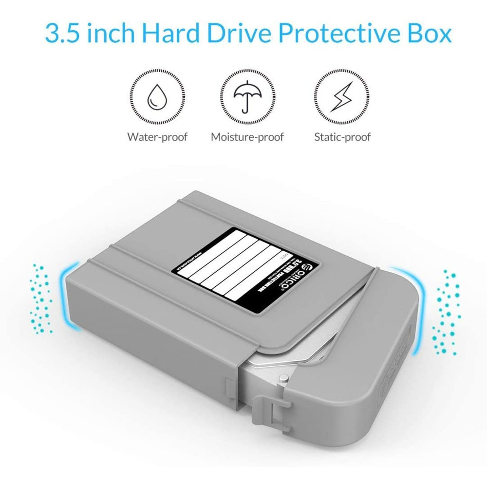 3.5" Hard Drive Case Protective Box, Anti-Static, Shockproof & Dustproof 5 Pack