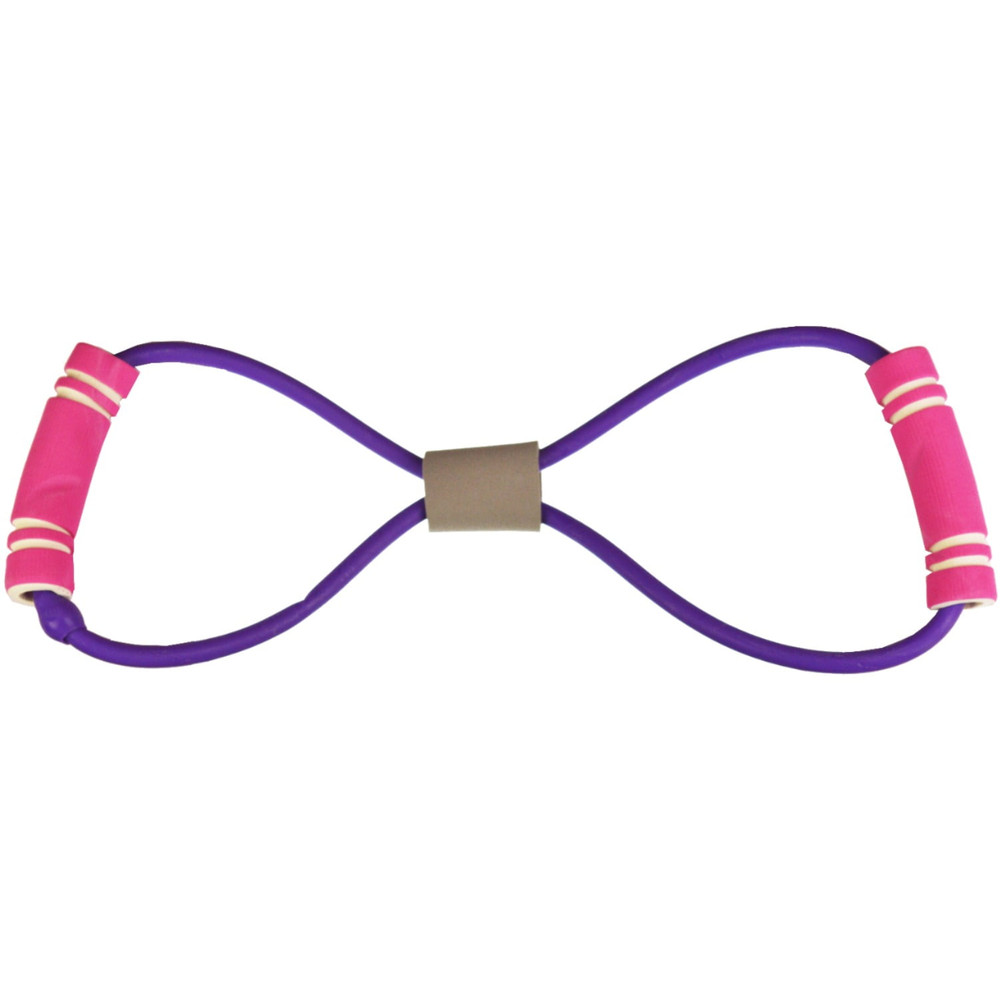 Rubber Exercise Pull Rope Resistance Bands Elastic Yoga Fitness Equipment, Purple/Pink