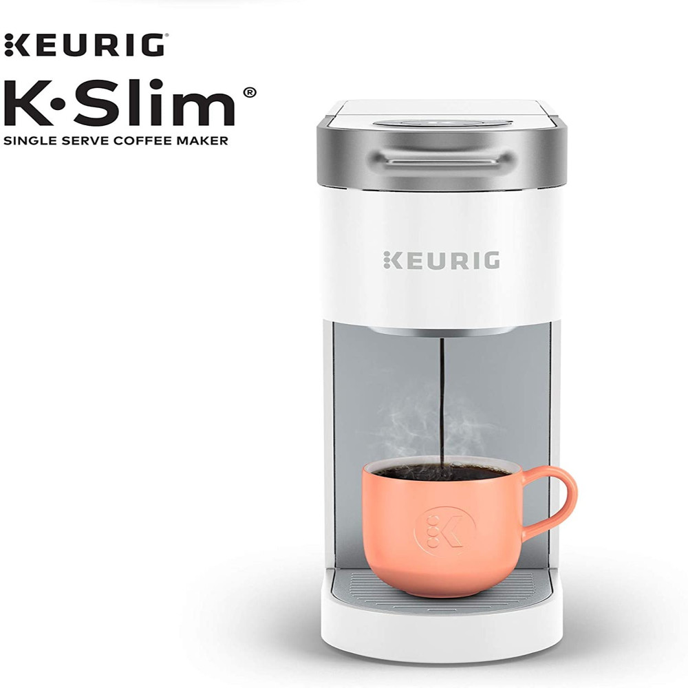 Refurbished Keurig K-Slim Single Serve K-Cup Pod Coffee Brewer, 8 to 12 oz. White