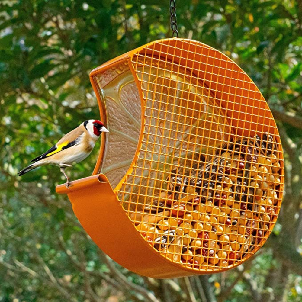 Wild Bird Feeders for Hanging Outside, Squirrel Proof Orange Shape Bird Feeder for Outdoor Yard Garden Decoration