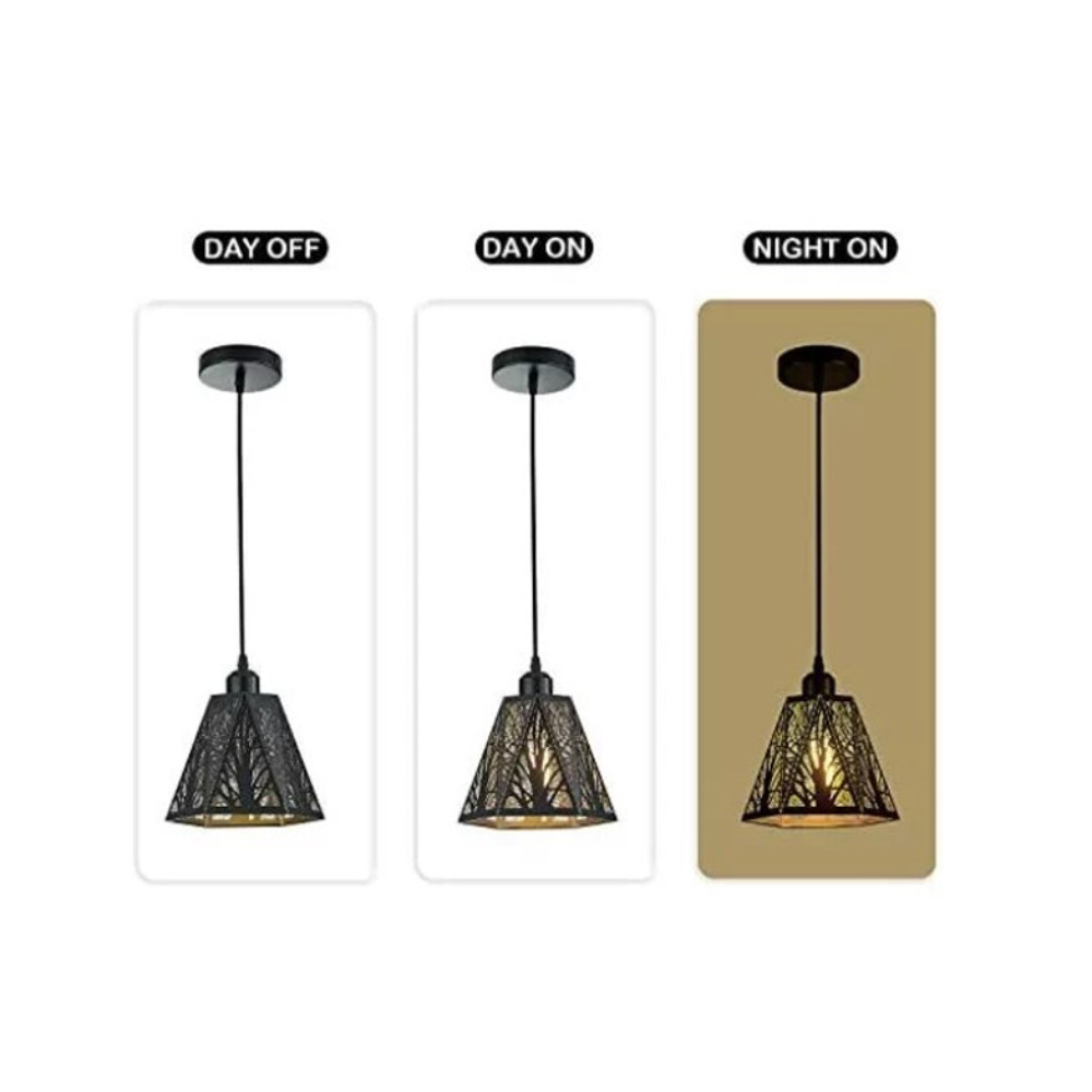 Industrial Pendant Light Fixture, Metal Hanging Lamp For Kitchen, Lamp, Brown