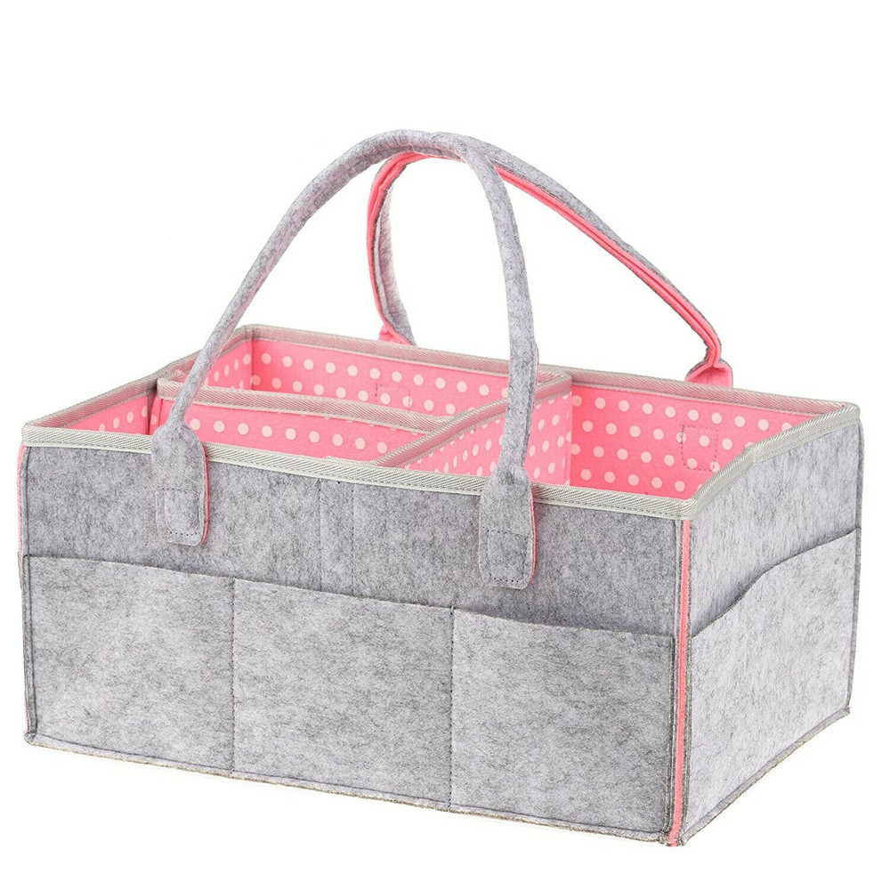Baby Diaper Caddy Organizer Portable Nursery Storage Bin for Babies Car Travel Bag with Changing Mat