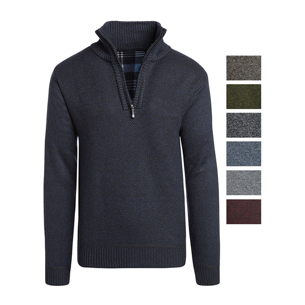 Alta Men's Casual Fleece Lined Half-Zip Sweater Jacket