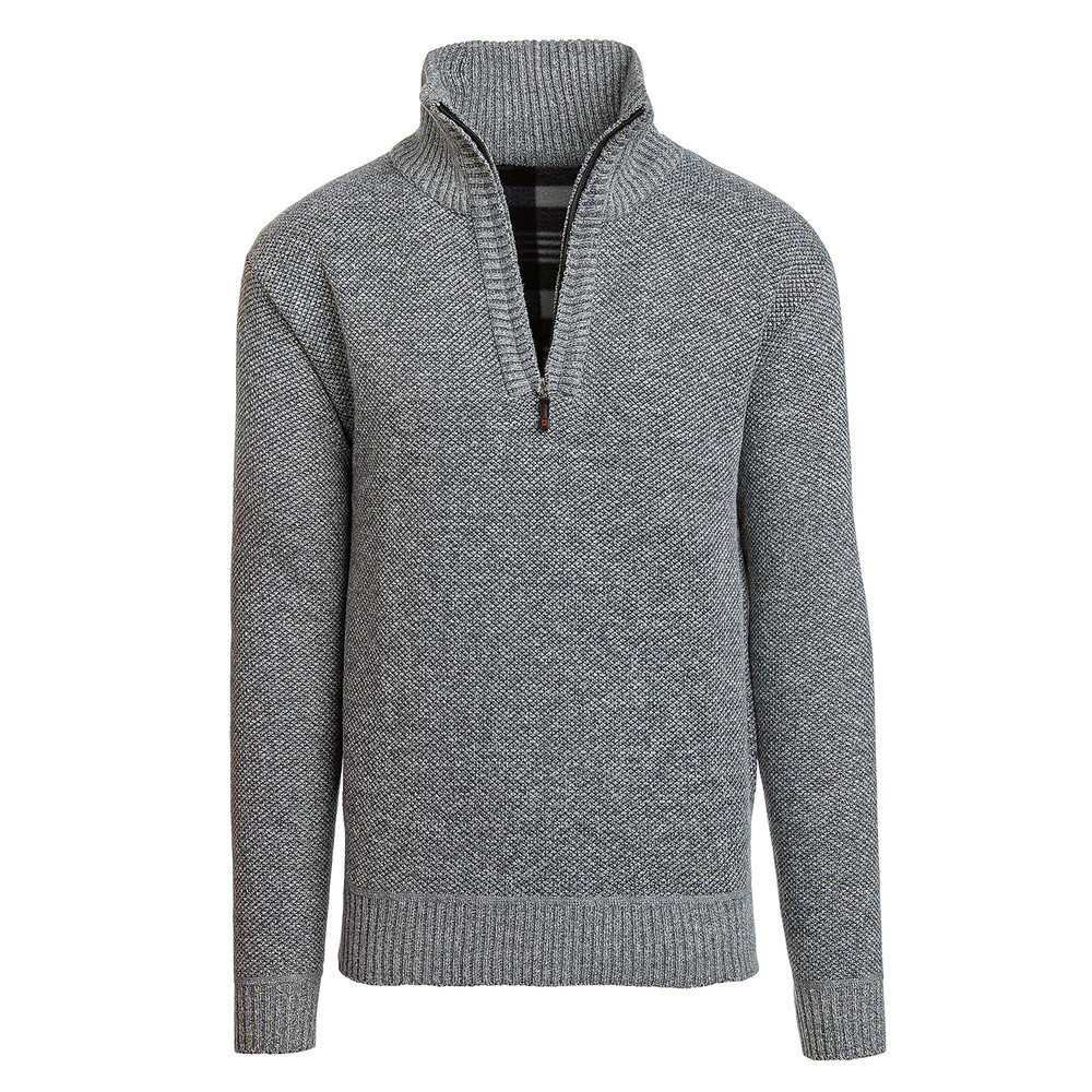Alta Men's Casual Fleece Lined Half-Zip Sweater Jacket