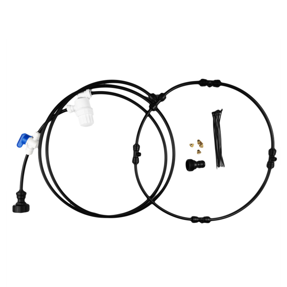 Fan Misting Kit, Outdoor Fan Misting Cooling System with 3ft Mist Ring, Connectors and 6ft Mist Pipe for Cooling Patio Garden Greenhouse Breeze, Fits to Any Outdoor Fan
