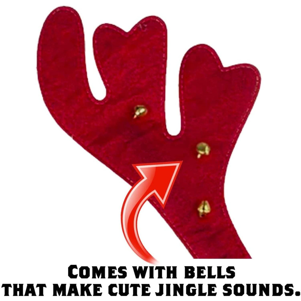 Dog Reindeer Antlers Headband Christmas Costume Outfit For Medium-Large Dogs
