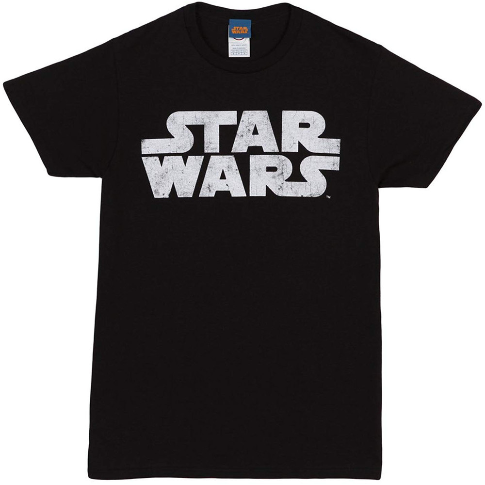 Star Wars Classic Font Design Men's Official Simplest Logo T-Shirt