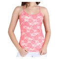 Women's Adjustable Camisole Seamless Lace Tank Top Stretch Nylon - One Size Fits Most - PARENT