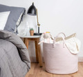 Premium Woven Rope Storage Basket Large Blanket Basket for Living Room Bin Laundry Cotton 22"x16"