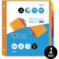 OS Plus 8-Tab Plastic Binder Dividers, Insertable Multicolor Big Tabs