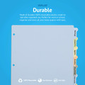 OS Plus 8-Tab 3 Ring Colored Plastic w/Write & Erase Tab Binder Dividers - 6 Set
