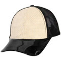 Mens Adjustable Trucker Hat Baseball Cap Straw with Color Visor Bill