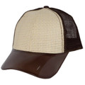 Mens Adjustable Trucker Hat Baseball Cap Straw with Color Visor Bill