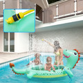 Inflatable Sprinkler Pool Dinosaur Splash Pad for Kids Toddlers, Outdoor Water Toys 77'' Kiddie Pool-Green