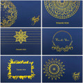 36 Gold Foil Thank You Cards Navy Blue - Blank Bulk Note Cards with Envelopes & Stickers | Rustic Elegant Design for Wedding, Graduation, Funeral, Sympathy, Business, Holiday, Anniversary