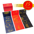 60 Thank You Gold Blank Red Blue Designed Envelopes Notes Cards Bulk Set 4x6"