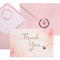 40 Gold Pink All Occasions Envelopes, Stickers Thank You Notes Cards Set 4x6"