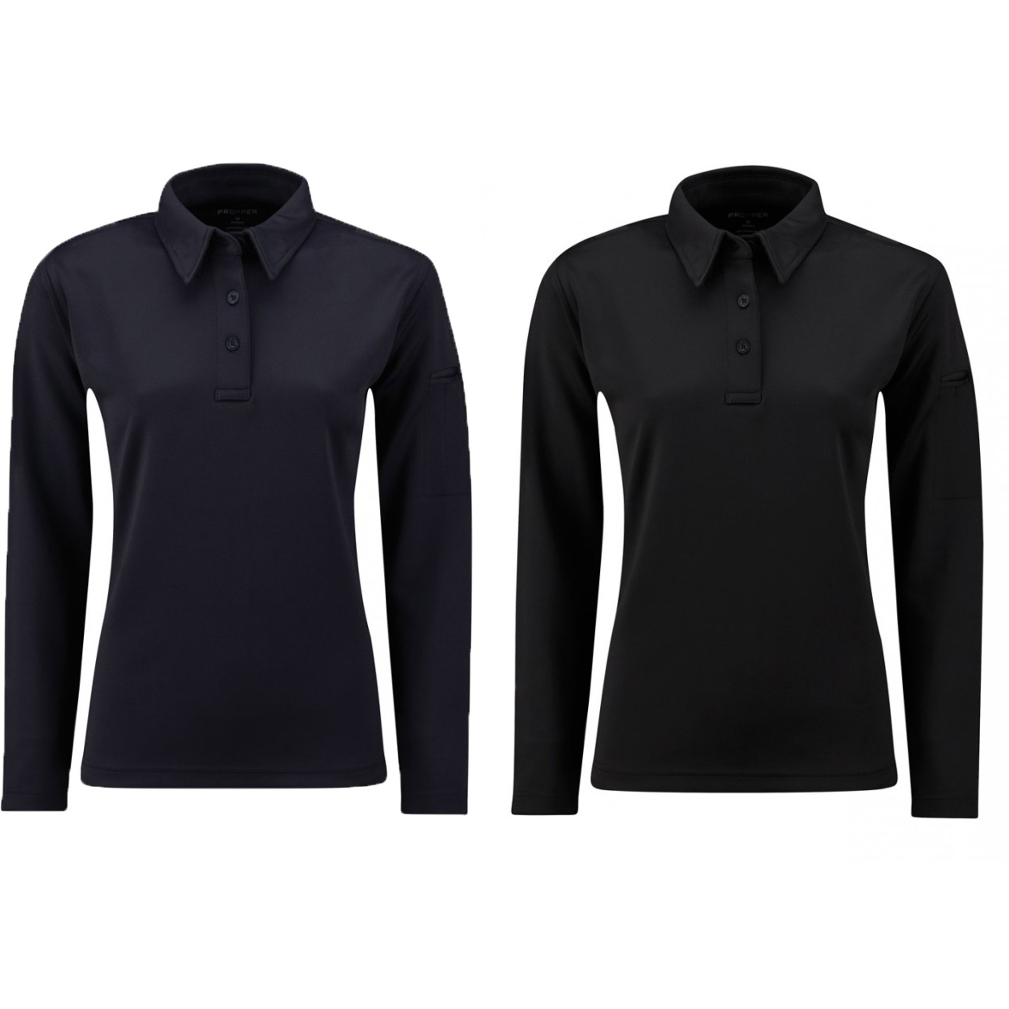 womens long sleeve black polo shirt