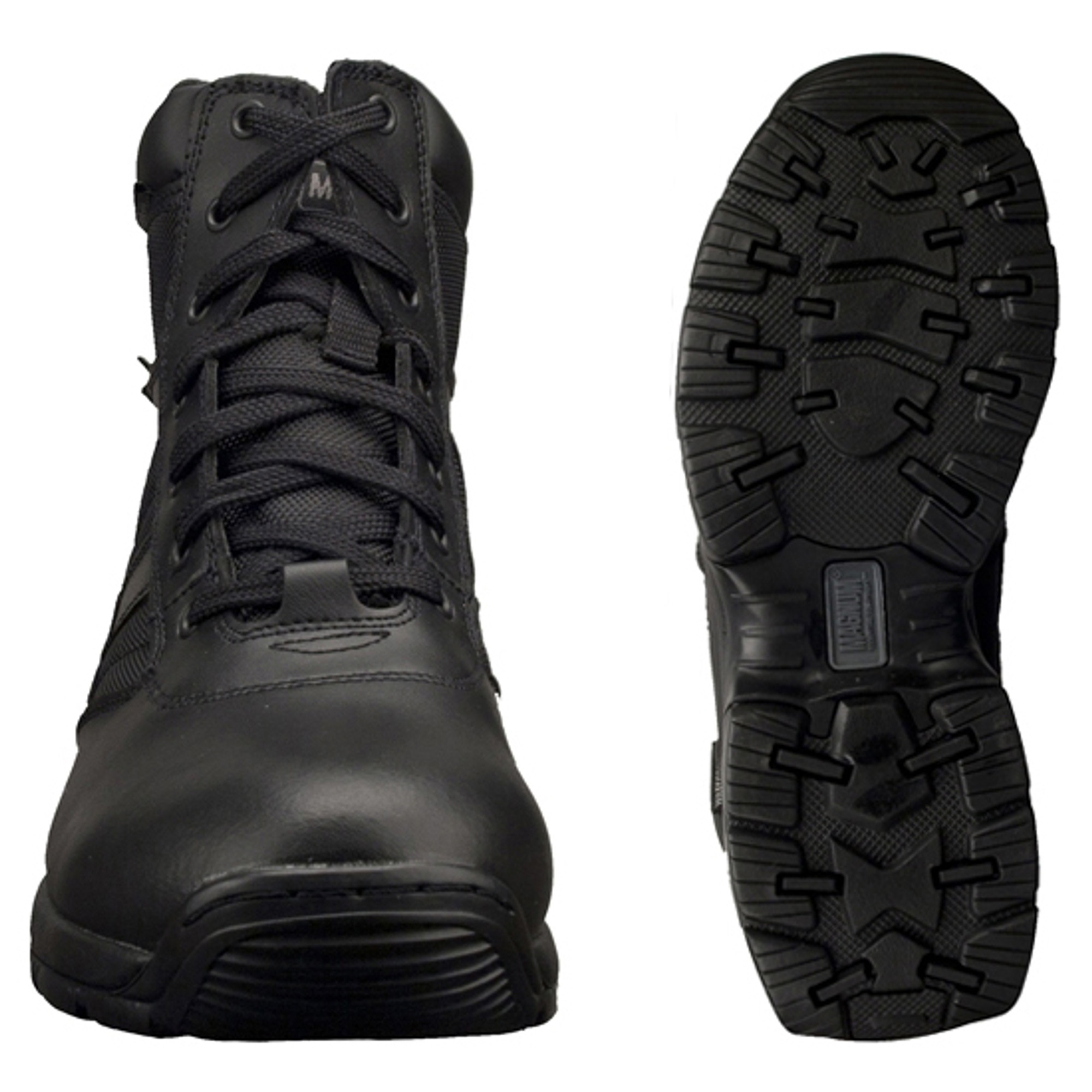 black leather non slip work shoes