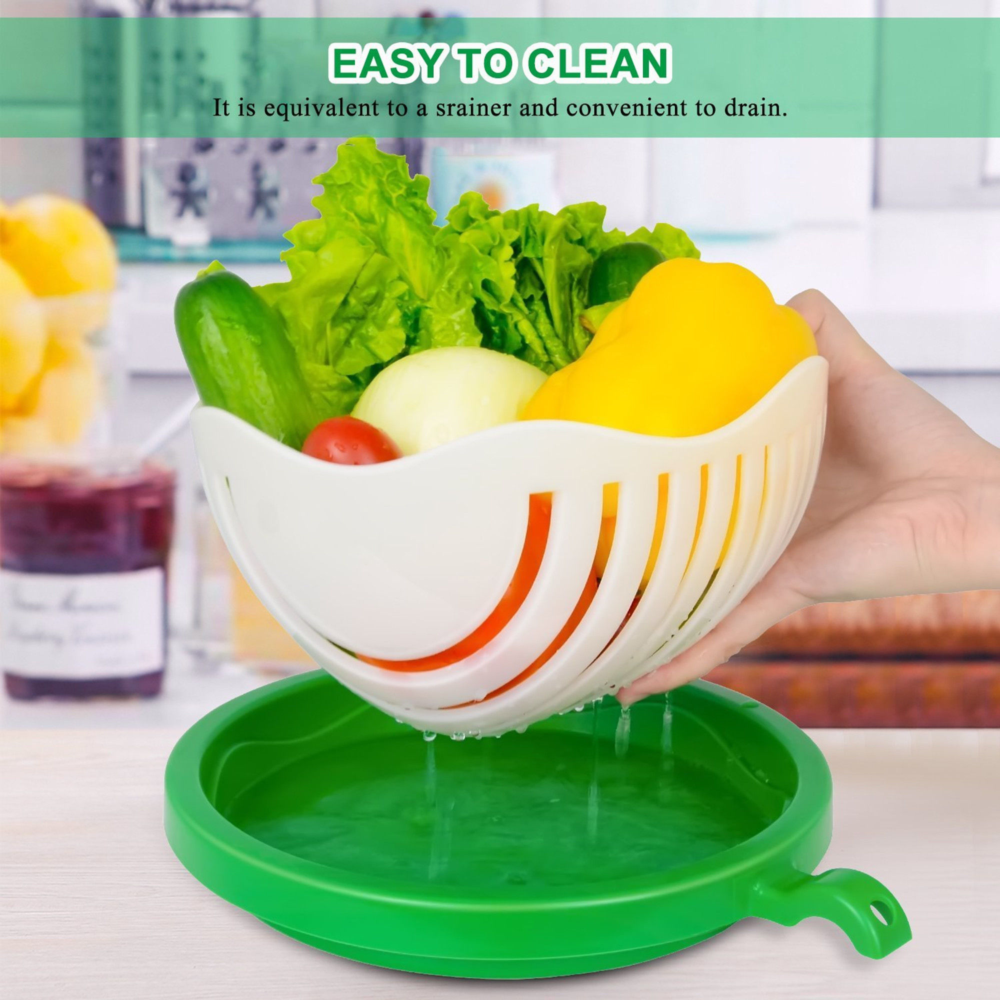 Award Winning Salad Cutter Bowl - New Salad maker. Vegetable chopper, BPA  FREE, Dishwasher Safe, Cutter for Lettuce or Salad chopper for Salad in 60