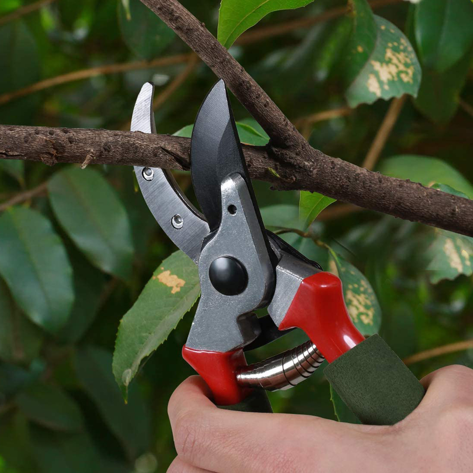 SK5 High Carbon Blades Ergonomic Handle Jucoci Pruning Shears Garden Shears Clippers Garden Tool Scissors 3-Step Ratchet Mechanism Hand Pruner for Gardening Pruning and Trimming. 