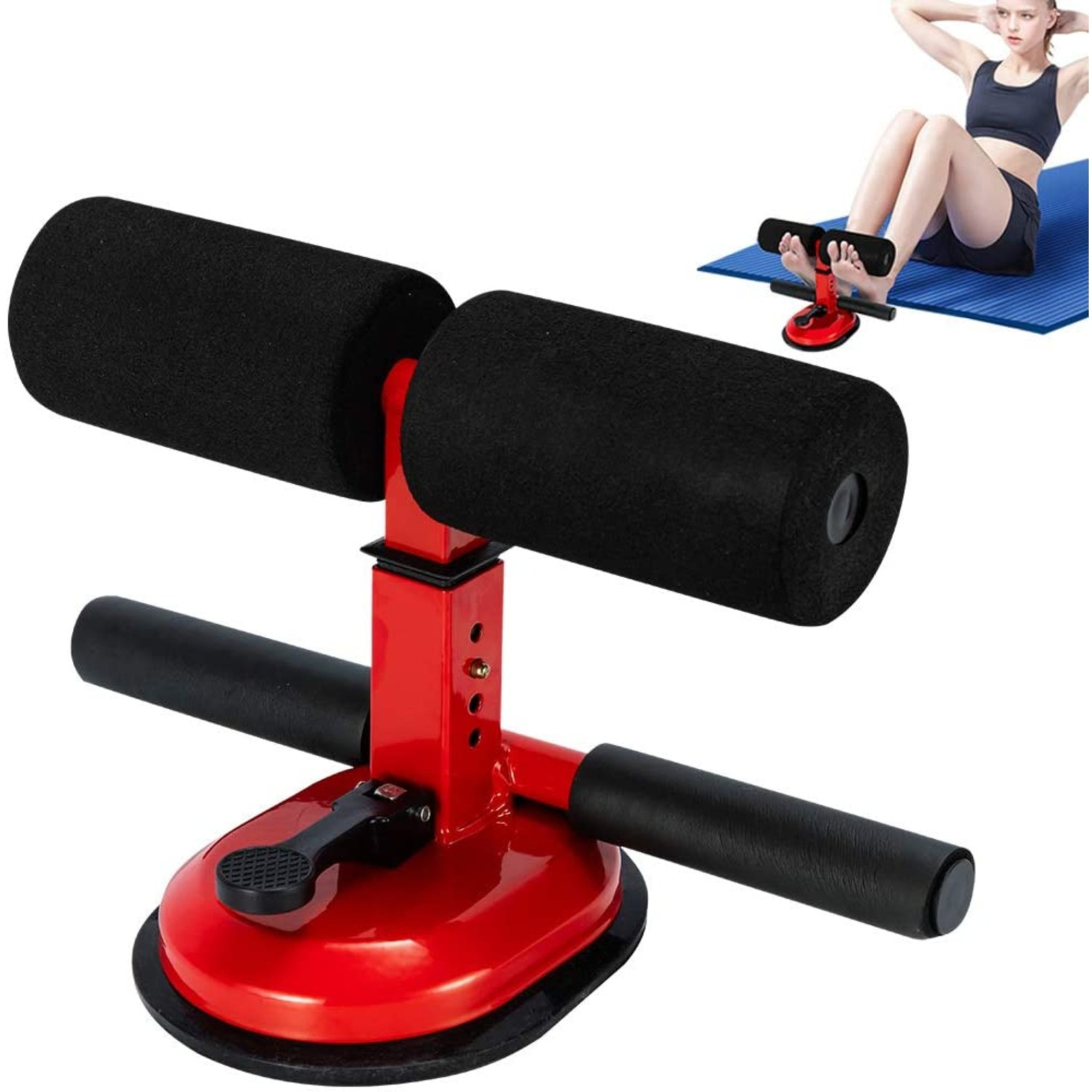 Sit Up Floor Suction Bar Abs Exercise Equipment w Padded Ankle 4