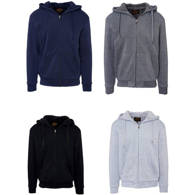 Fresh Groove Men's Soft Sherpa-Lined Fleece Hoodie Sweatshirt