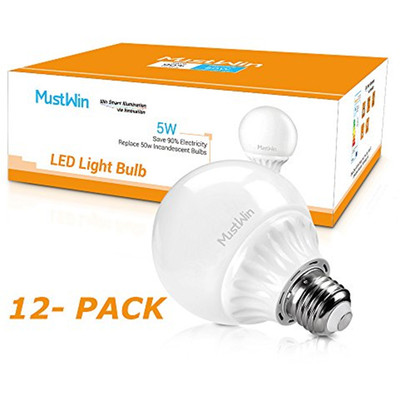 5W (50W Replacement) Energy Efficient LED Replacement Light Bulbs 12-ct