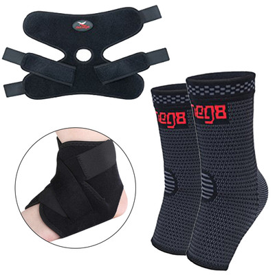 2-Pack Ankle Foot Compression Breathable Pain Relief Support Brace Wrap Sleeve