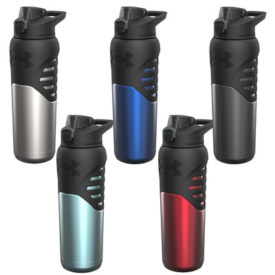 Dominate Stainless Steel Water Bottle, 24oz, Vacuum Insulated, Silicon Body Grip, Leak Proof, Protective Cap, Sports, Gym, For Kids & Adults - Items are New but have Small to Light Scratches